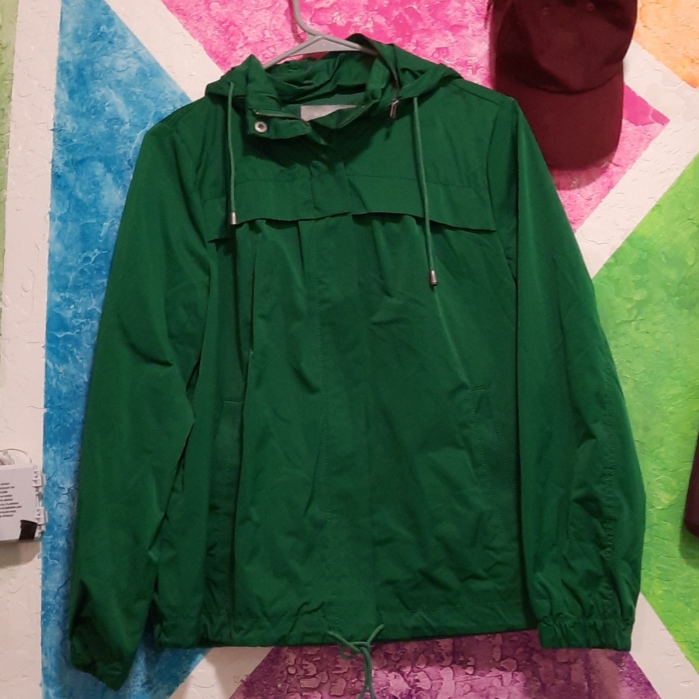 Liz Claiborne green rain/wind  coat